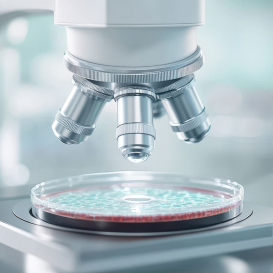 Mikroskopische Laboruntersuchung quadratisch