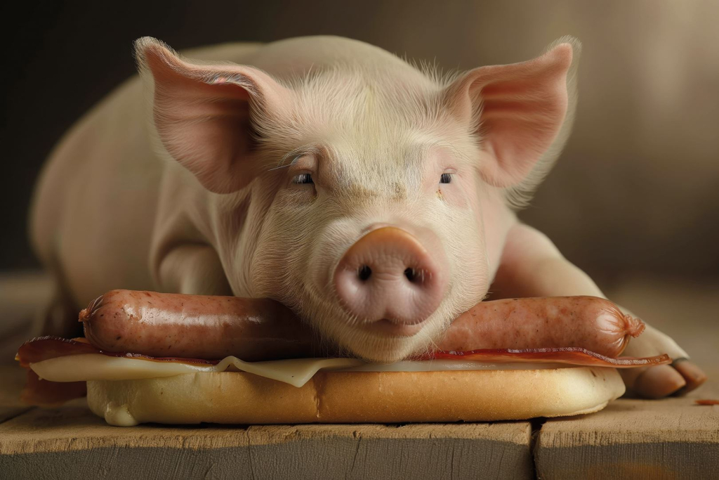 Tierethik - Schwein auf Bratwurst